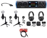 Podcast Recording Bundle with Presonus Interface and Stands for Two-Person Show