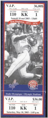 Baseball Legends Showdown Ticket