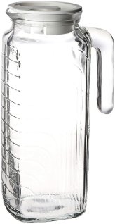 Frosty Glass Beverage Container with Convenient Lid, 41-Ounce Capacity