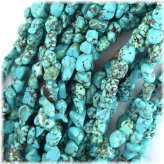 Turquoise Pebble Gemstone Beads - Natural Blue Nuggets