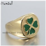 Gold Plated Four Leaf Clover Ring by MENDEL