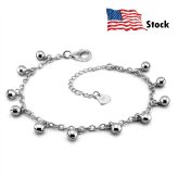 Jingle Bells Sterling Silver Charm Anklet