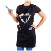 Black Canvas Utility Apron with Triple Pockets