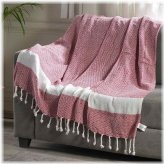 Crimson Chevron Cozy Cotton Throw
