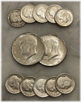 Silver Kennedy Half Dollar and Roosevelt Dime Lot