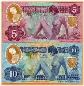 Bohemian Polymer Banknote Set with Nude Design and Matching Serial Numbers