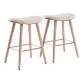 Cream & Gold Saddle Seat Stool Set