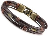 Rustic Leather Braided Wrist Band