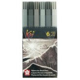 Koi Watercolor Brush Pens - Assorted Grays (Set of 6)