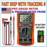 Precision Pro Voltmeter with LCD Display and Test Leads