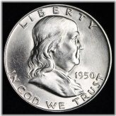 Brilliant Luster 1950-D Silver Franklin Half Dollar