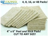 Furniture Glide Pads - Self-Stick Felt Sheets for Hard Surfaces - Pack of 4/8/16/48