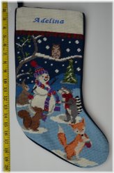 Festive Snowman Needlepoint Stocking