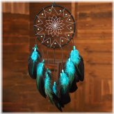 Handcrafted Blue Dream Catcher Wall Decor