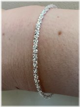 Sparkling Rope Bracelet in Solid Sterling Silver with Diamond Cut Detail