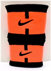 Stealth Wristbands - Bright Mango/Black Court Logo Wide