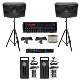 Rockville Soundwave Karaoke Set with Bluetooth Mixer, 2 Microphones, and 12" Speakers