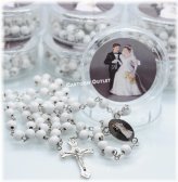 White Bead Wedding Rosary Keepsakes