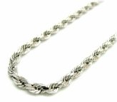 Rugged Elegance 925 Sterling Silver Rope Chain Necklace - Diamond Cut