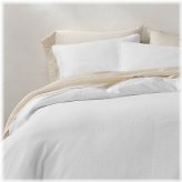 White Linen Blend Duvet Cover & Sham Set - Casaluna