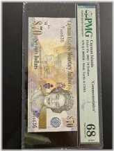 Cayman Islands 70 Dollars Banknote 2022 (2023) PMG 68 UNC P47A Commemorative