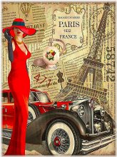Vintage Paris Eiffel Tower Art Deco Poster