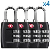 SecureTrip 3-Digit Combination Lock Set (Pack of 4)