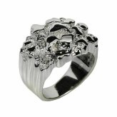 Solid Sterling Silver Nugget Ring for Men - Bold and Hip