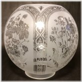 Victorian Floral Etched Ball Shade