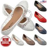 Crochet Lace Ballet Flats