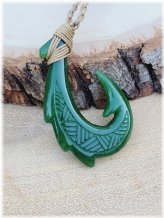 Aloha Jade Fish Hook Necklace