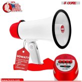 Pro Bullhorn 30W Megaphone Speaker with Voice Recording and Police Siren