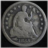 1855 W/ARROWS Seated Liberty Silver Half Dime CHOICE FINE E233 KNM
