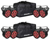 Radiant DJ Light Bundle: 8 SlimPAR RGBA Lights with DMX Cables and Bag