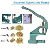 Grommet Press Kit with 3 Die Sets and 1500 Grommets