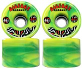 Marble Swirl Green/Yellow 76mm Longboard Wheels
