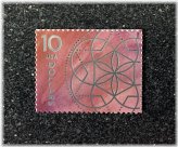 Floral Geometry 2023 USA Stamp - Mint NH (Red, $10)