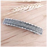 Navajo Sterling Silver Hair Clip with Fine Stamped Details