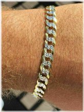 Cuban Diamond Cut Two Tone Bracelet