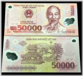 Vietnamese 50000 Dong Year 2016 Polymer Banknote