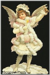 Embossed Vintage German Christmas Angel Die Cut - Large Size