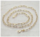 Golden Oval Link Paper Clip Necklace
