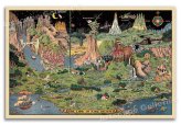 Enchanted Map Poster - Vintage Style Fairy Tale Art for Nursery Wall Décor