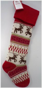 Festive Reindeer Fair Isle Stocking