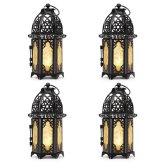 Hollow Vintage Metal Lantern Set for Elegant Candle Display