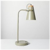 Sage Green Metal Task Lamp with USB Port