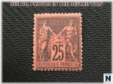 Sage Type II 25c Stamp from 1878, MLH