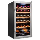 24-Bottle Stainless Steel Wine Cooler with Lock