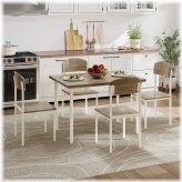 Modern Wood Dining Ensemble for Four