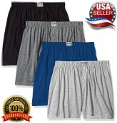Cotton Comfort Boxer Shorts - 4 Pack in Assorted Solid Colors